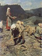 Poor People Collecting Coal in an Abandoned Pit Nikolai Kasatkin